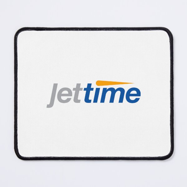 Item preview, Jet Time Airline Logo in Gray and Blue with Orange Swoosh on White Background designed and sold by Myvollshoes.