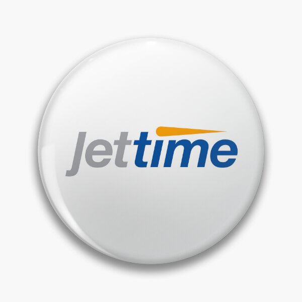 Item preview, Jet Time Airline Logo in Gray and Blue with Orange Swoosh on White Background designed and sold by Myvollshoes.