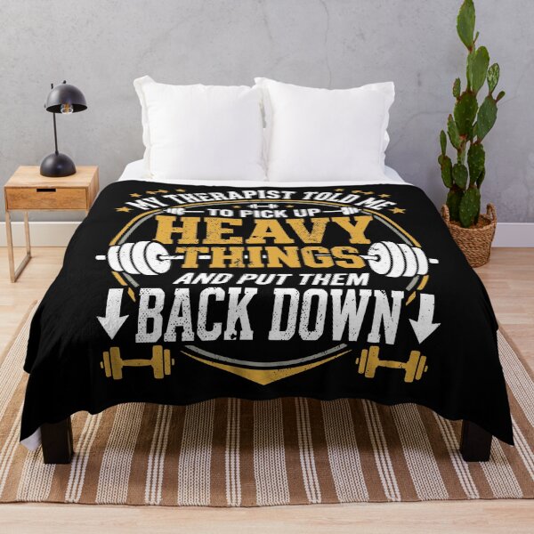 Item preview, My Therapist Told Me To Pick Up Heavy Things Funny Gym Humor designed and sold by Hexleon Merch.
