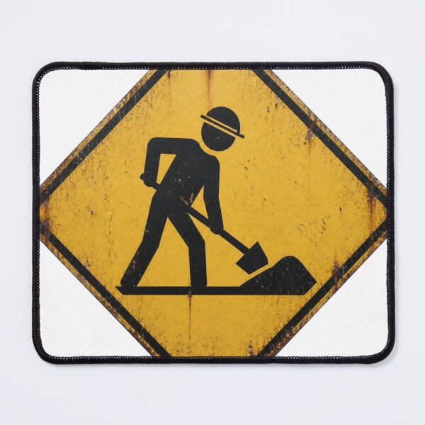 Item preview, Road Works Ahead Japanese Road Sign (Vintage Rusty) | Japan Warning Sign | Japanese Design designed and sold by JapanMemoir.