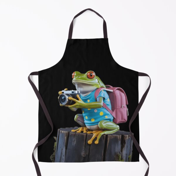 Item preview, Cute Frog Photographer with Camera and Backpack – Red-Eyed Tree Frog Traveler designed and sold by ZyxDes.