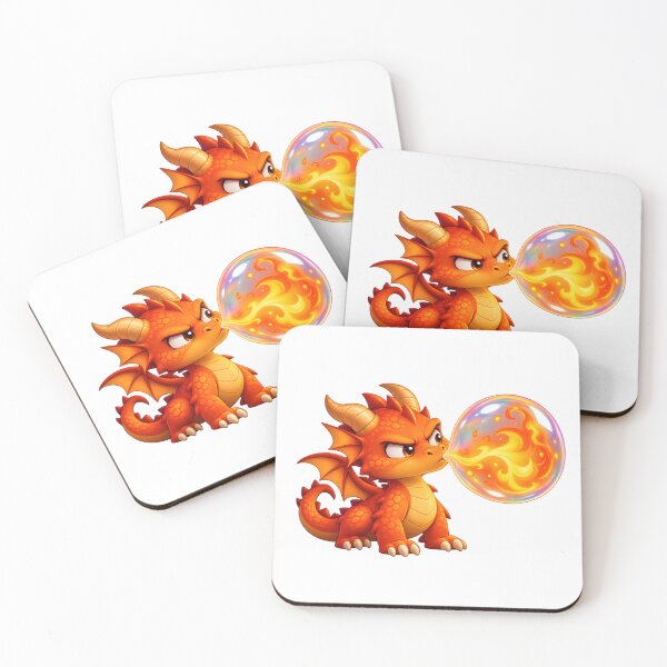 Item preview, Bubble Trouble - Cute Dragon Blowing a Fire Bubble designed and sold by Digipeel.