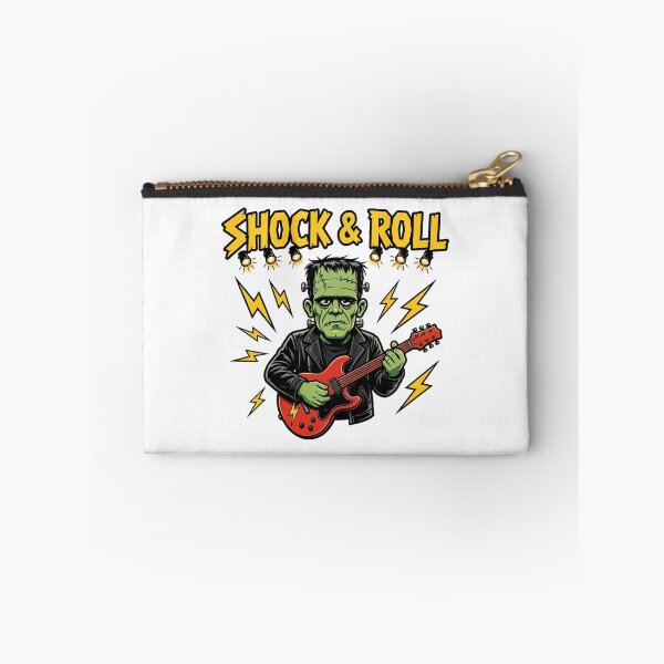Item preview, Shock and Roll Funny Frankenstein Guitar Halloween Shirt designed and sold by Arrow60.
