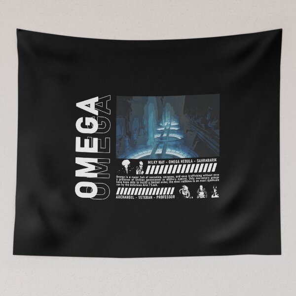 Item preview, Mass Effect, Omega Design Brutalism Streetwear, Sci-Fi Gaming designed and sold by The Minimal Geek Apparels.