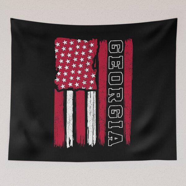 Item preview, Vintage Georgia US Flag Distressed Bulldogs Football designed and sold by Floral Vintage.