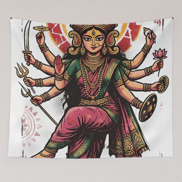Item preview, Cosmic Dancing Durga Hindu Goddess Divine Energy designed and sold by Rongchonge.