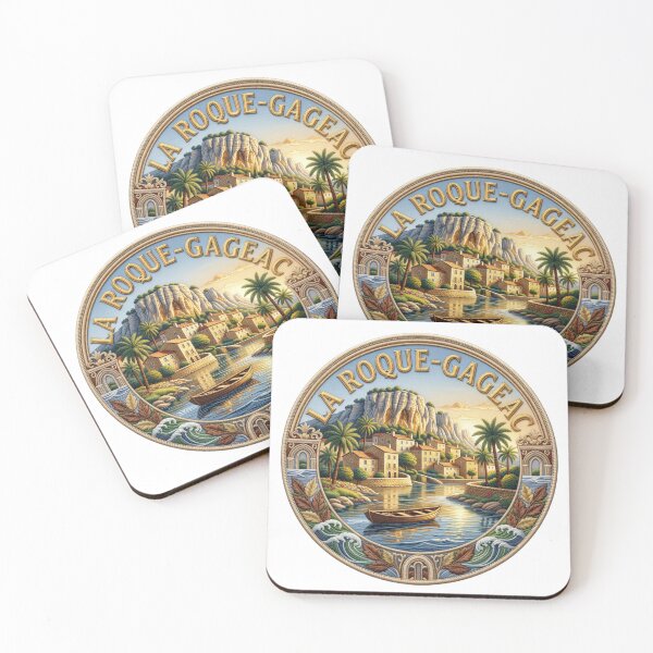 Item preview, La Roque Gageac France Dordogne River Cliff Village Embroidered Patch Sticker designed and sold by Imaginarium of Chaos falcon88 .