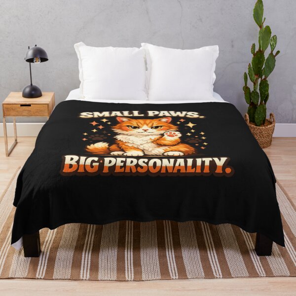 Item preview, Small Paws Big Personality Cute Sassy Orange Cat Quote designed and sold by MCV-Designs.