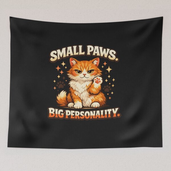 Item preview, Small Paws Big Personality Cute Sassy Orange Cat Quote designed and sold by MCV-Designs.