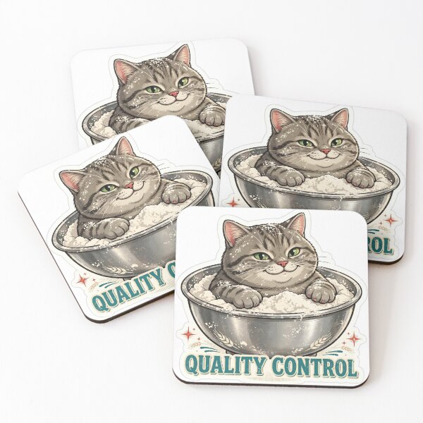 Item preview, Quality Control — Funny Cat in a Mixing Bowl designed and sold by Neshmi.