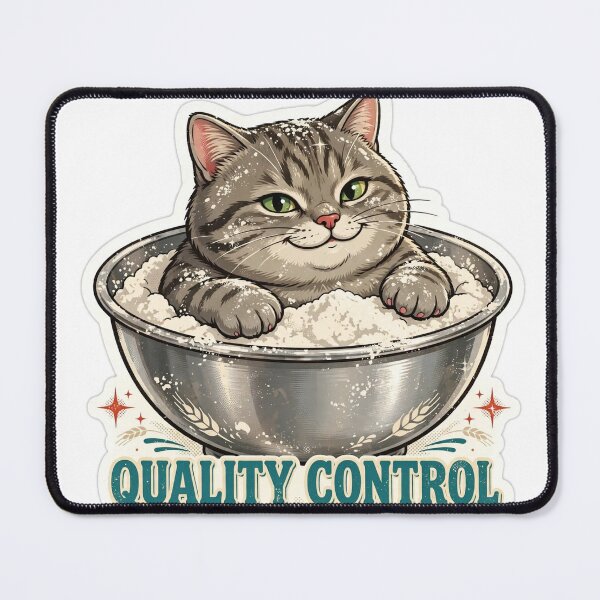 Item preview, Quality Control — Funny Cat in a Mixing Bowl designed and sold by Neshmi.