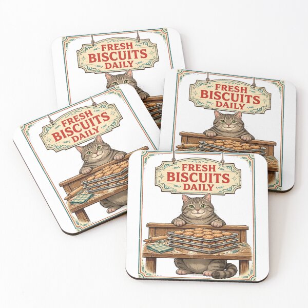 Item preview, Fresh Biscuits Daily — Funny Cat Bakery Sign designed and sold by Neshmi.