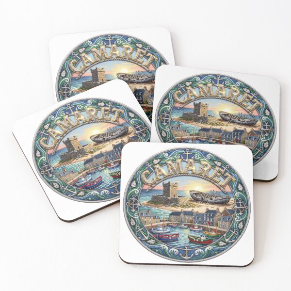 Item preview, Camaret sur Mer France Brittany Fishing Harbor Village Embroidered Patch Sticker designed and sold by Imaginarium of Chaos falcon88 .