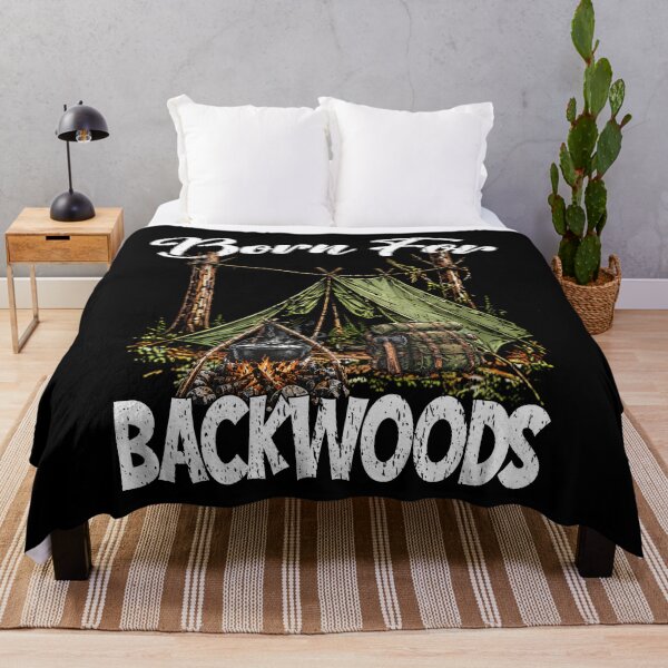 Item preview, Born For Backwoods Camping Vintage Outdoor Adventure Bushcraft Survival Skills designed and sold by Jt41.