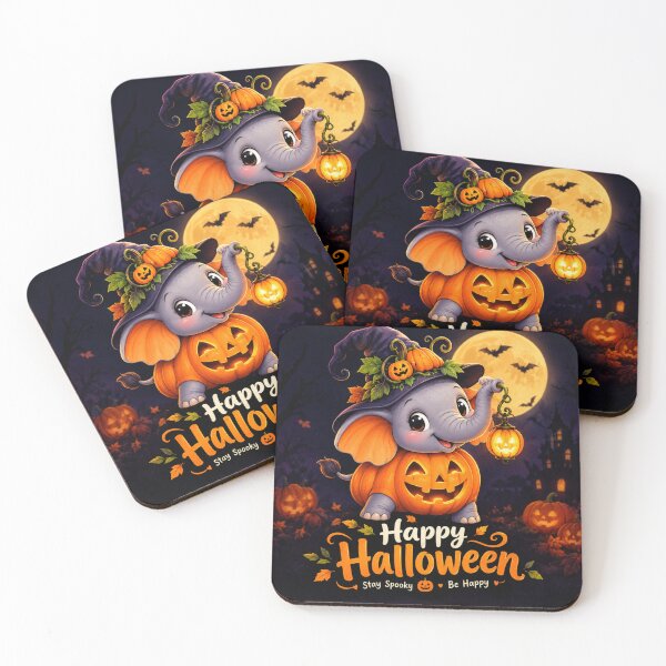 Item preview, Cute Pumpkin Elephant Halloween Cartoon designed and sold by AARA DESIGNS.