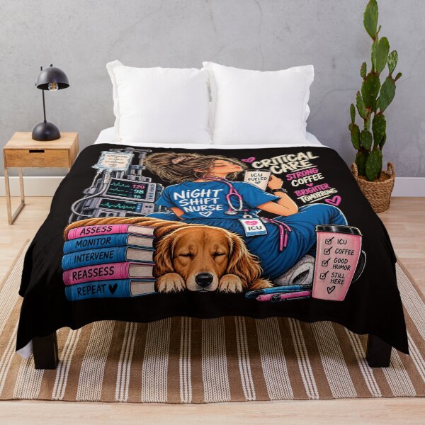 Item preview, ICU Night Shift Nurse Coffee Humor designed and sold by SRV Shop ⭐⭐⭐⭐⭐.