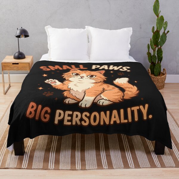 Item preview, Small Paws Big Personality Cute Sassy Orange Cat Quote designed and sold by MCV-Designs.