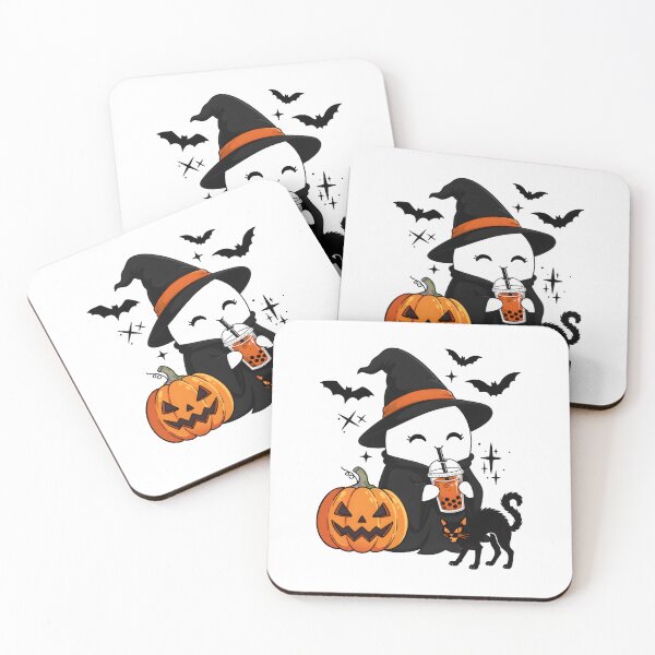 Item preview, Cute Witch Ghost Bubble Tea Halloween designed and sold by Dmo3HarkoArt.