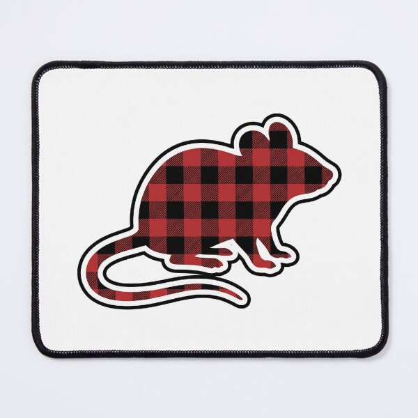 Item preview, Red Black Buffalo Plaid Mouse Silhouette designed and sold by PinkyDona.