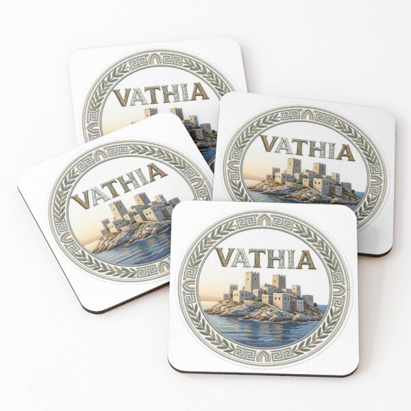 Item preview, Vathia Greece Mani Stone Tower Village Embroidered Patch Sticker designed and sold by Imaginarium of Chaos falcon88 .