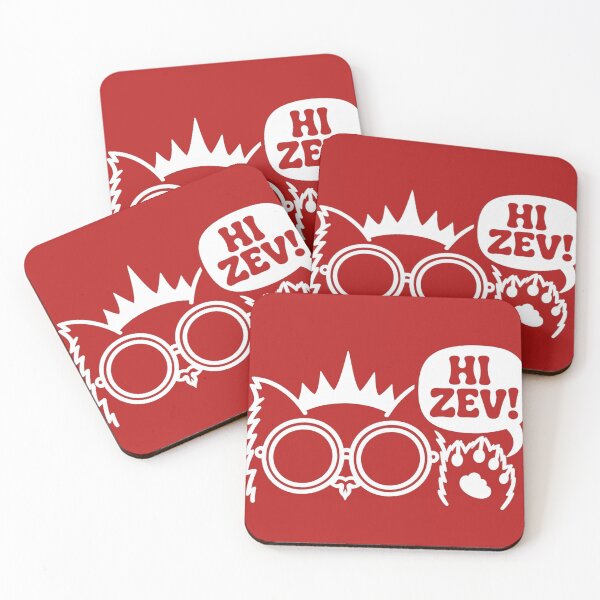 Item preview, Hi Zev Cute Geeky Cat With Round Glasses Speech Bubble Graphic designed and sold by SadieGreenfe.