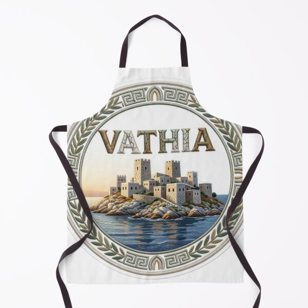 Item preview, Vathia Greece Mani Stone Tower Village Embroidered Patch Sticker designed and sold by Imaginarium of Chaos falcon88 .