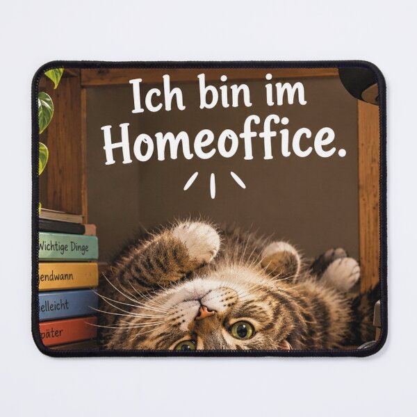 Item preview, I'm working from home, cat, funny saying, desk designed and sold by Mauswohn.