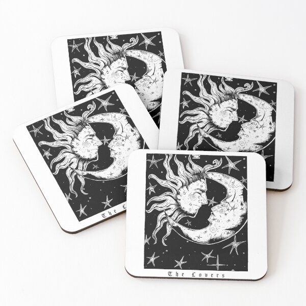 Item preview, Lovers Tarot Card-- the sun and the moon designed and sold by Scribbledbats.