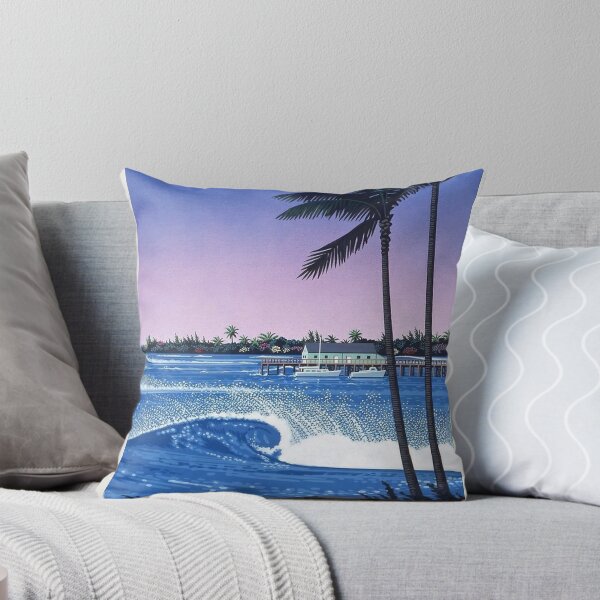 Item preview, Retro Tropical Beach Wave Sunset Palm Tree Art 80s Summer Surf Vintage Ocean Poster designed and sold by Takoyakiberkahs.