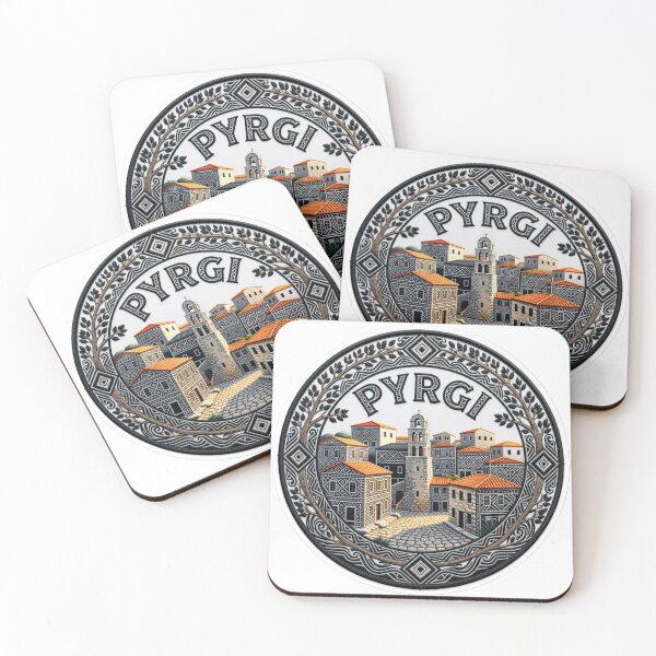 Item preview, Pyrgi Greece Chios Patterned Facades Medieval Village Embroidered Patch Sticker designed and sold by Imaginarium of Chaos falcon88 .