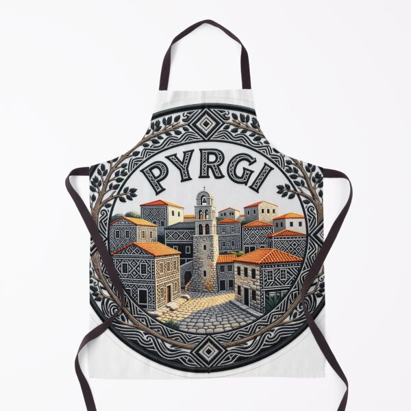 Item preview, Pyrgi Greece Chios Patterned Facades Medieval Village Embroidered Patch Sticker designed and sold by Imaginarium of Chaos falcon88 .