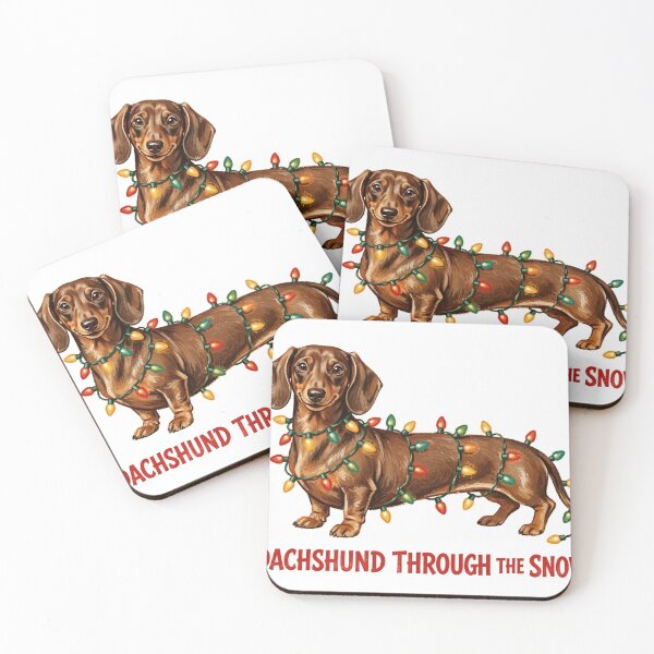 Item preview, Dachshund Through The Snow — Funny Christmas Dachshund in Lights designed and sold by Neshmi.