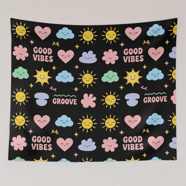 Item preview, Good Vibes Pastel Tote Bag – Cute Suns, Clouds & Hearts designed and sold by FestivityFinds.