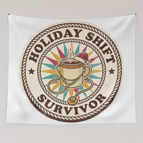 Item preview, Holiday Shift Survivor - Retro Nurse Christmas designed and sold by TheCalmEdit.