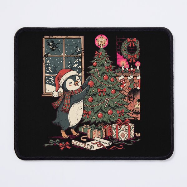 Item preview, Cute Penguin Decorating Christmas Tree designed and sold by dudelinart.