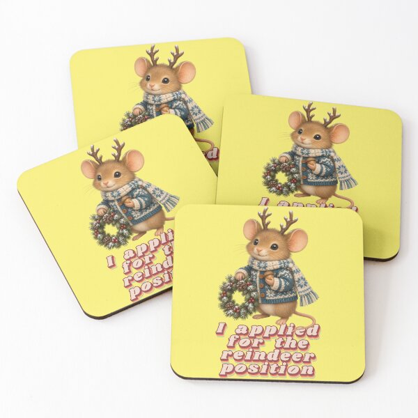 Item preview, Cute mouse with antlers as a reindeer, funny saying designed and sold by Mauswohn.