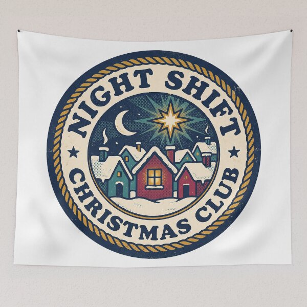 Item preview, Night Shift Christmas Club - Retro Nurse Badge designed and sold by TheCalmEdit.