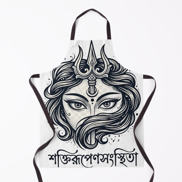 Aperçu de l'œuvre Shakti Rupena Samsthita Déesse Durga Yeux Trishul Bengali Art créée et vendue par Rongchoge.