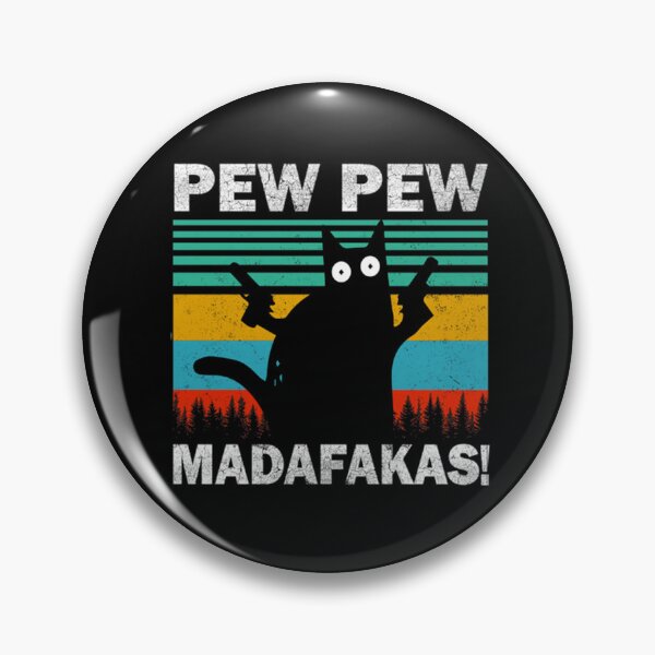 Item preview, Pew Pew Retro Cat Funny Vintage Sunset Funny Cat With Guns Retro Meme designed and sold by Takoyakiberkahs.