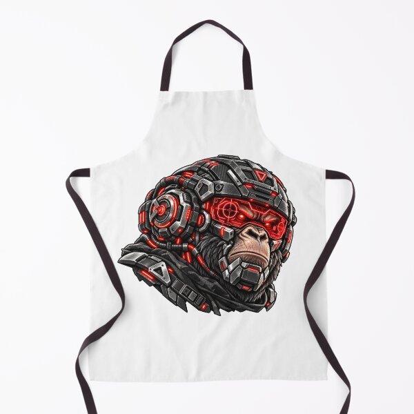 Item preview, Cyberpunk Industrial Gear Cyber Chimp Art designed and sold by RiteshCenter .