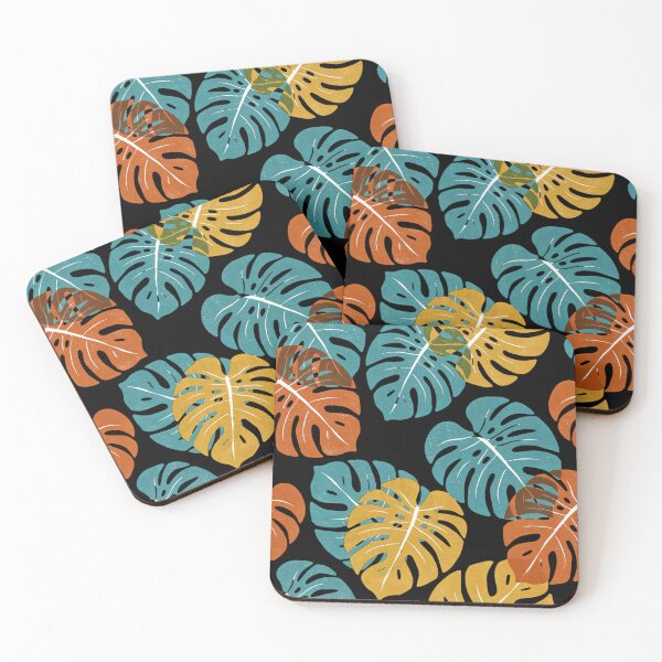 Item preview, Tropical Monstera Leaf Tapestry | Teal Orange Mustard Botanical Wall Decor designed and sold by FestivityFinds.