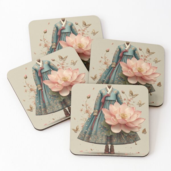 Item preview, English: Traditional Korean Hanbok With Peony Flower designed and sold by colorful-white.
