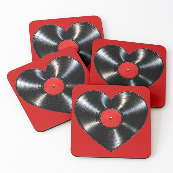 Item preview, Black Vinyl Record Heart Retro Music Lover Art designed and sold by HEARTSIGNAL.