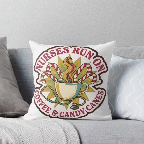 Item preview, Nurses Run on Coffee and Candy Canes - Retro Nurse designed and sold by TheCalmEdit.