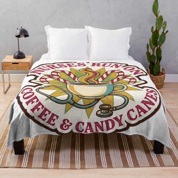 Item preview, Nurses Run on Coffee and Candy Canes - Retro Nurse designed and sold by TheCalmEdit.