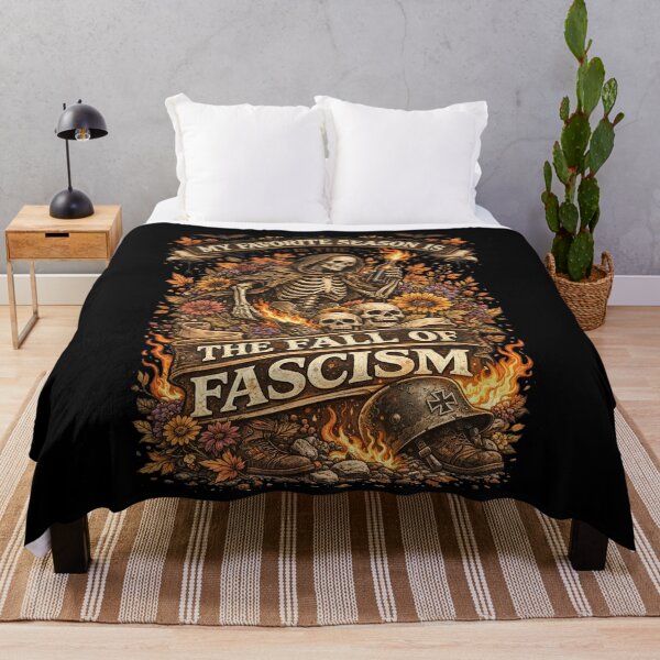 Item preview, My Favorite Season is The Fall of Fascism – Halloween Floral designed and sold by Printed Mistakes.