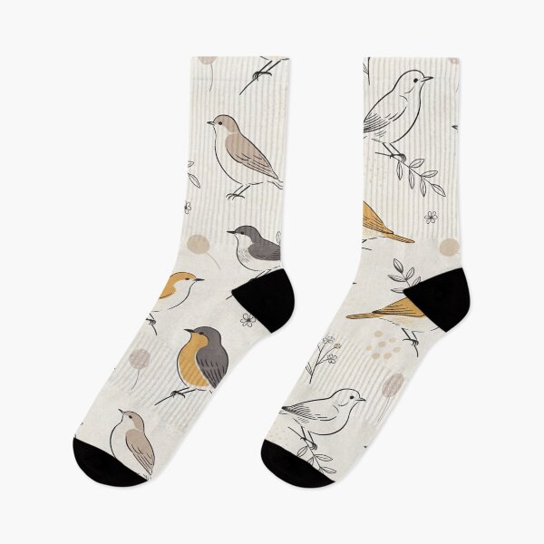 Item preview, Cojines decorativos con estampado de pájaros cantores vintage | Arte folclórico botánico en gris mostaza designed and sold by FestivityFinds.