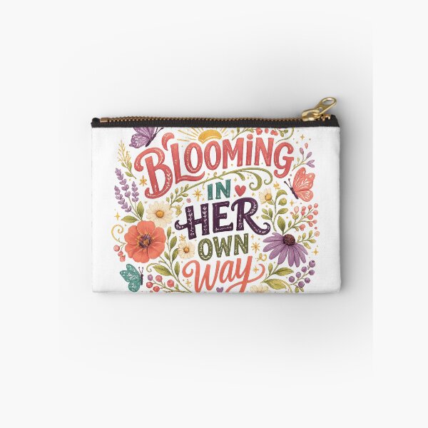 Item preview, Blooming in Her Own Way Inspirational Floral Quote Butterfly Art designed and sold by inkoutninja.