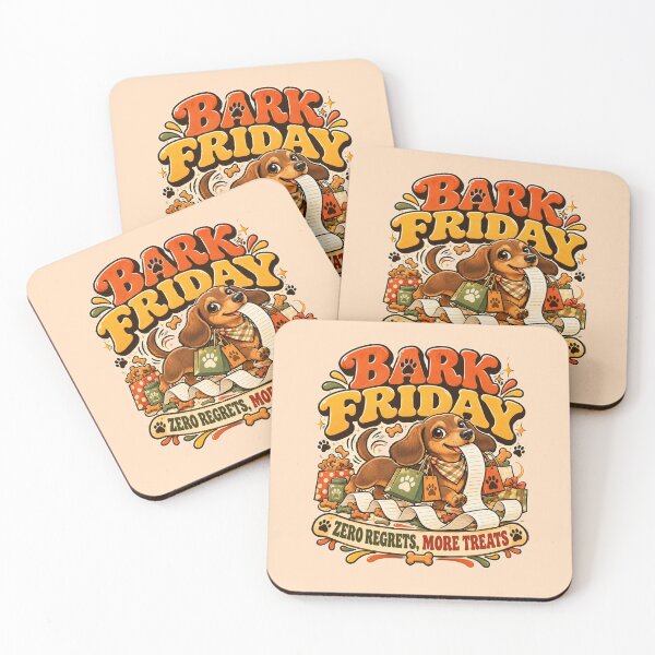 Item preview, Bark Friday Zero Regrets More Treats Funny Dachshund Dog Mom Shopping Cartoon Design designed and sold by Im-Ara.