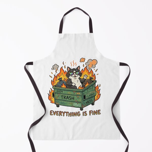Item preview, Everything Is Fine Dumpster Fire Cat Cute Funny Meme designed and sold by Shopyshivangi.